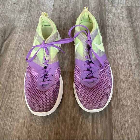 Nike Lime and Purple Lace Up Tennis Shoes 9 - Picture 2 of 7